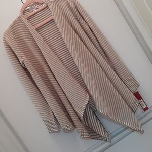 Merona Chunky‎ Layering Tan/White striped Cardigan NWT - #802CP7